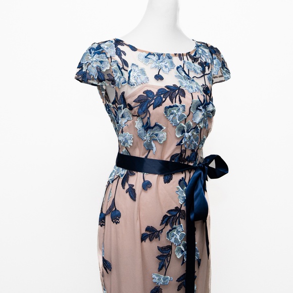 Adrianna Papell Embroidered Floral Sheath Dress - Picture 7 of 12